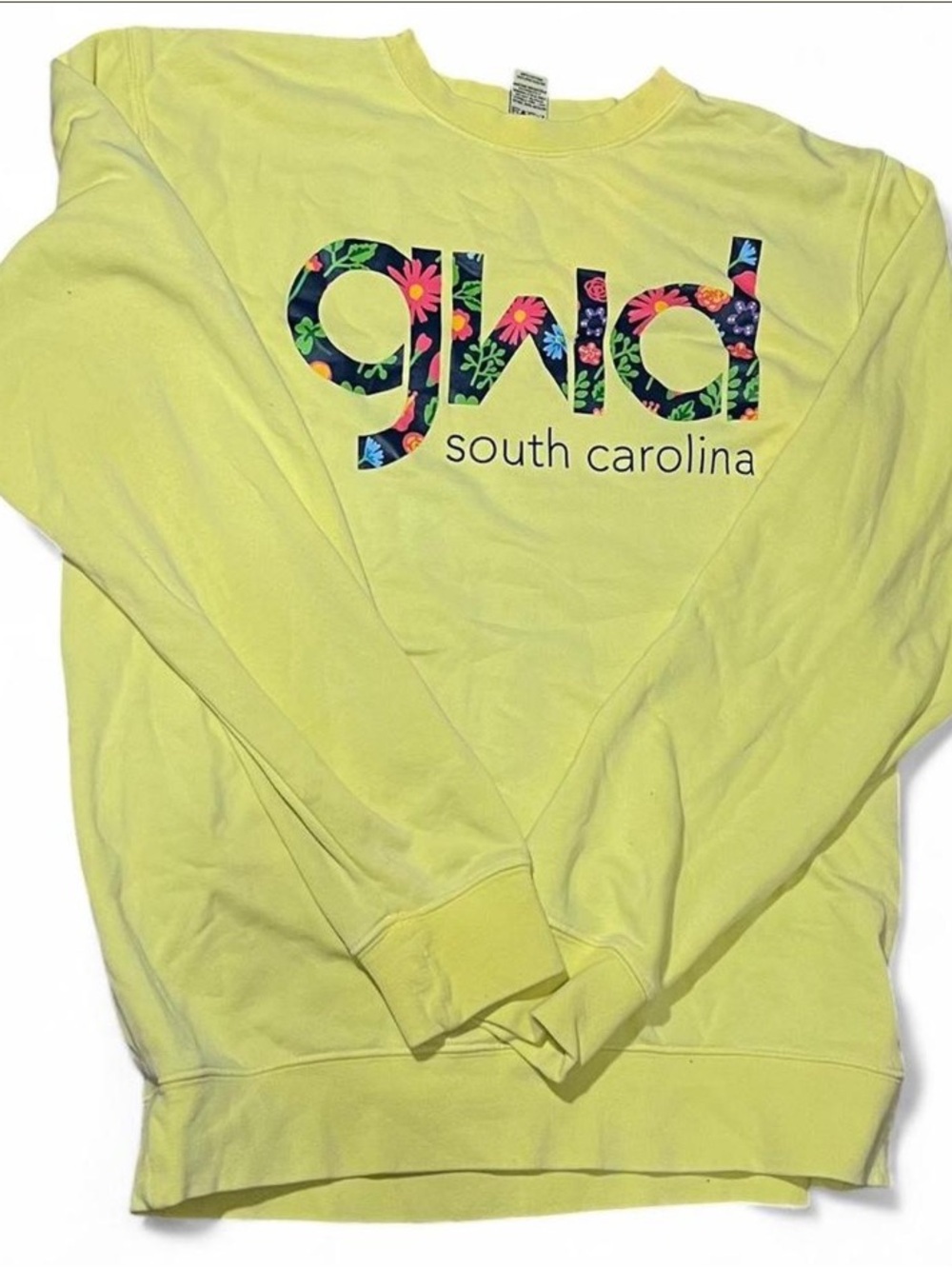 Comfort Colors Yellow Floral 'GND South Carolina' Crewneck Sweatshirt
